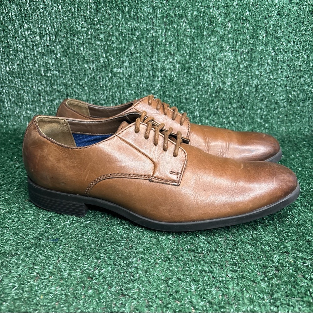Clarks Brown Leather Plain Toe Oxford Dress Shoes‎ Men 7 M